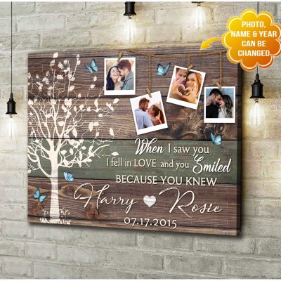 Custom Canvas For Couple When I Saw You I Fell In Love Wall Art Decor