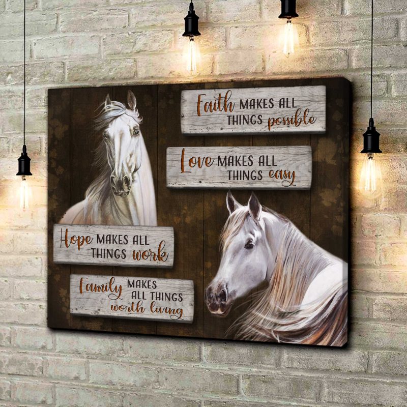Horse Faith Makes All Things Possible Canvas Prints Wall Art Decor