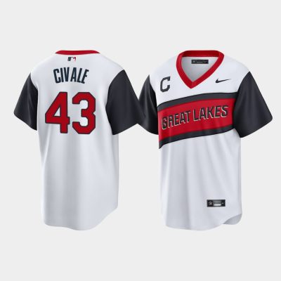 Cleveland Indians Aaron Civale White 2021 Little League Classic Replica Jersey