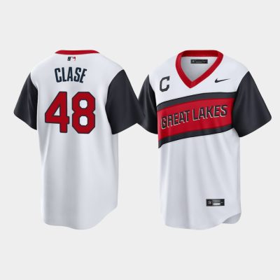 Cleveland Indians Emmanuel Clase White 2021 Little League Classic Replica Jersey