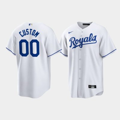 Custom Kansas City Royals White Replica Home Player Jersey