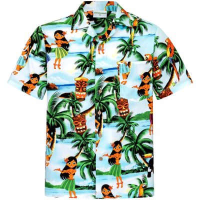 Hawaiian Shirt "Aloha Girls" For Men Beach Blue