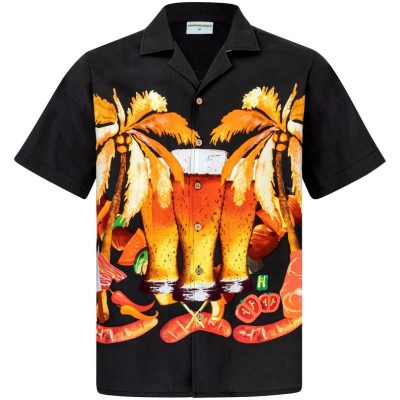 Hawaiian Shirt Hawaiian Shirt "Beer & Bbq" For Men Size M - 6Xl Black Beer