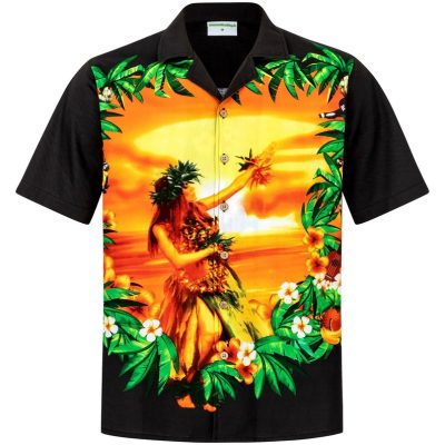 Hawaiian Shirt Hawaiian Shirt "Hawaiian Beauty" For Men Size M - 6Xl Black