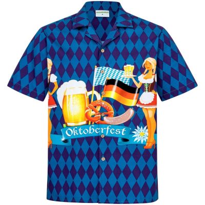 Hawaiian Shirt Hawaiian Shirt "Oktoberfest" For Men Size M - 6Xl Beer Blue