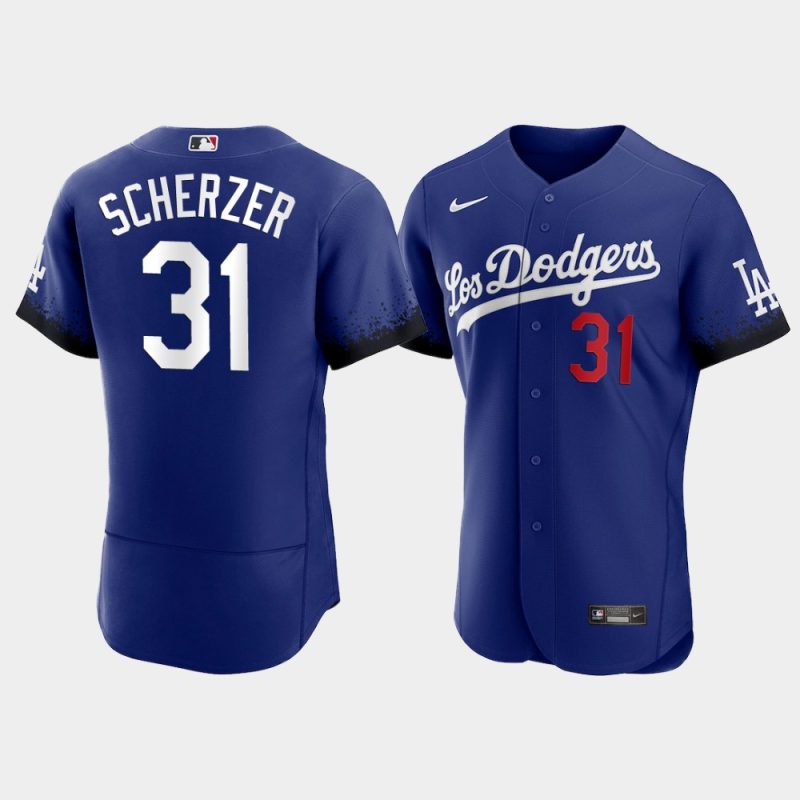 Los Angeles Dodgers Max Scherzer Royal 2021 City Connect Jersey