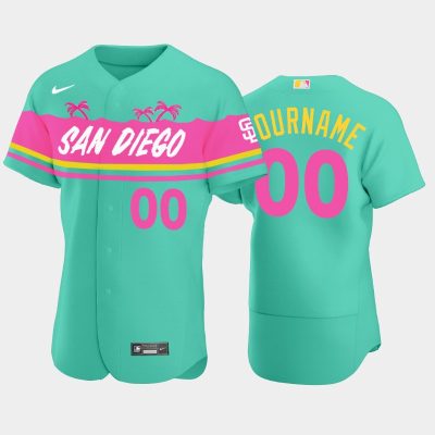 Men #00 Custom City Connect San Diego Padres Jersey - Teal