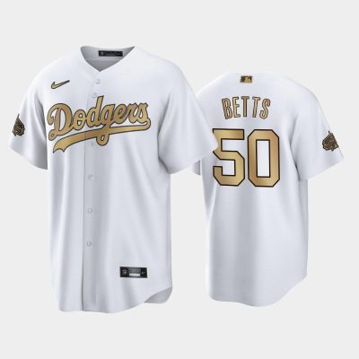 Men 2022 MLB All-Star Game NL Los Angeles Dodgers White #50 Mookie Betts Replica Jersey