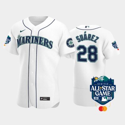 Men 2023 MLB All-Star Game Seattle Mariners #28 Eugenio Suarez White Jersey