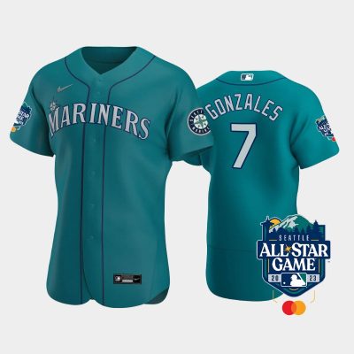 Men 2023 MLB All-Star Game Seattle Mariners #7 Marco Gonzales Aqua Jersey