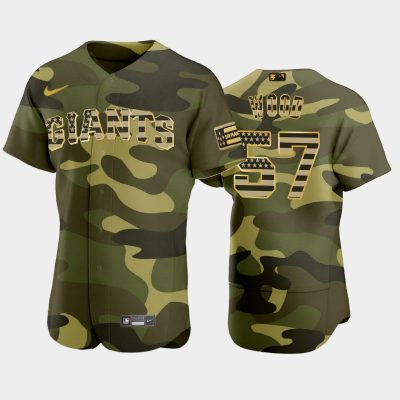 Men #57 Alex Wood San Francisco Giants Camo 2022 Armed Forces Day Jersey