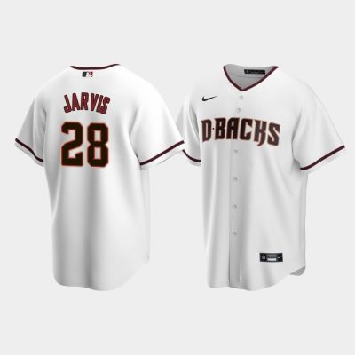 Men Arizona Diamondbacks Bryce Jarvis #28 White 2020 MLB Draft Home Replica Jersey