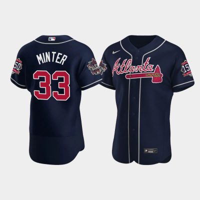 Men Atlanta Braves A.J. Minter Navy 2021 MLB All-Star Team Game Patch Jersey