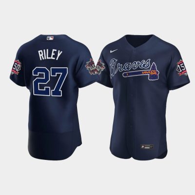 Men Atlanta Braves Austin Riley Navy 2021 MLB All-Star Alternate Game Patch Jersey