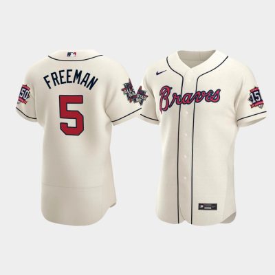 Men Atlanta Braves Freddie Freeman Cream 2021 MLB All-Star Alternate Game Patch Jersey