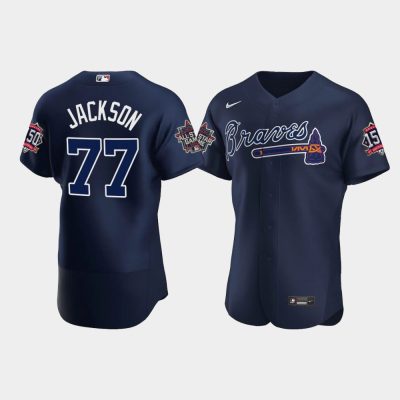Men Atlanta Braves Luke Jackson Navy 2021 MLB All-Star Alternate Game Patch Jersey