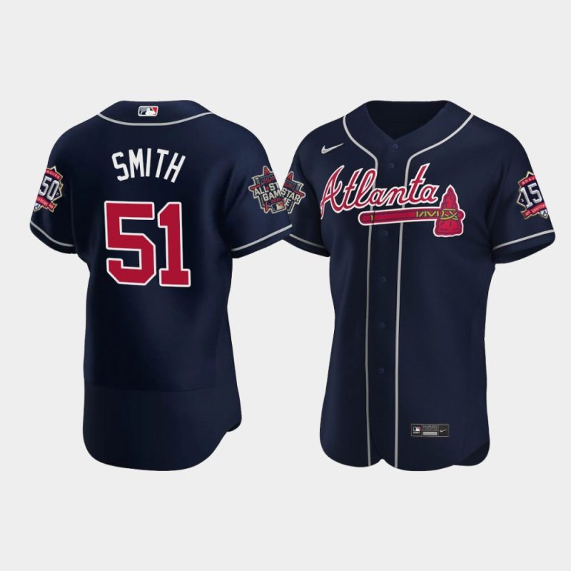 Men Atlanta Braves Will Smith Navy 2021 MLB All-Star Team Game Patch Jersey