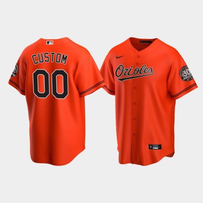 Men Baltimore Orioles Custom Replica Alternate Team Orange Jersey