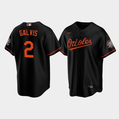 Men Baltimore Orioles Freddy Galvis Replica Alternate Black Jersey