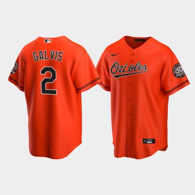 Men Baltimore Orioles Freddy Galvis Replica Alternate Team Orange Jersey