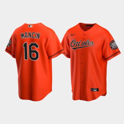 Men Baltimore Orioles Trey Mancini Replica Alternate Team Orange Jersey