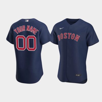 Men Boston Red Sox #00 Custom Navy 2020 Alternate Jersey