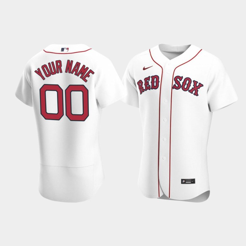 Men Boston Red Sox #00 Custom White 2020 Home Jersey