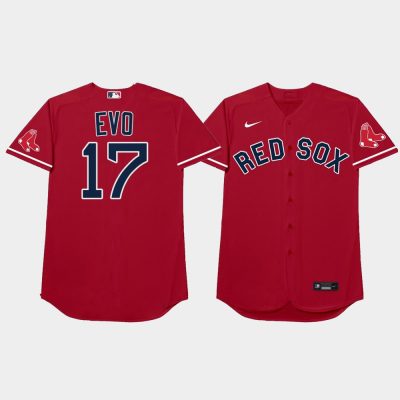 Men Boston Red Sox #17 Nathan Eovaldi 2021 MLB Players Weekend Nickname Red Jersey