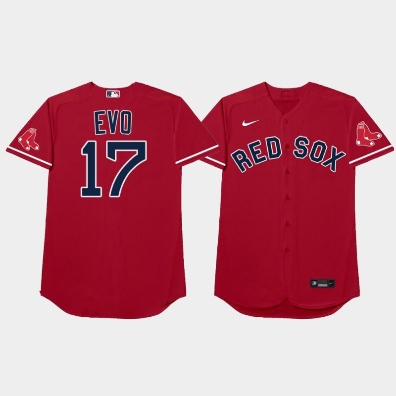 Men Boston Red Sox #17 Nathan Eovaldi 2021 MLB Players Weekend Nickname Red Jersey