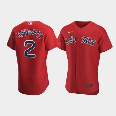 Men Boston Red Sox #2 Xander Bogaerts Red 2020 Alternate Jersey