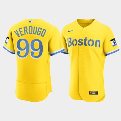 Men Boston Red Sox #99 Alex Verdugo Gold 2021 City Connect Jersey – The ...