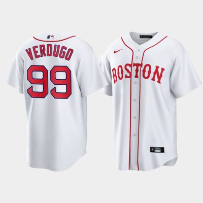 Men Boston Red Sox Alex Verdugo White 2021 Patriots' Day Replica Jersey