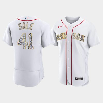 Men Boston Red Sox Chris Sale White Jersey - Diamond Edition