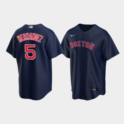 Men Boston Red Sox Enrique Hernandez #5 Navy Replica Alternate Jersey