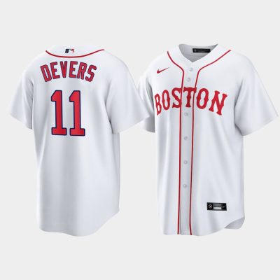 Men Boston Red Sox Rafael Devers White 2021 Patriots' Day Replica Jersey