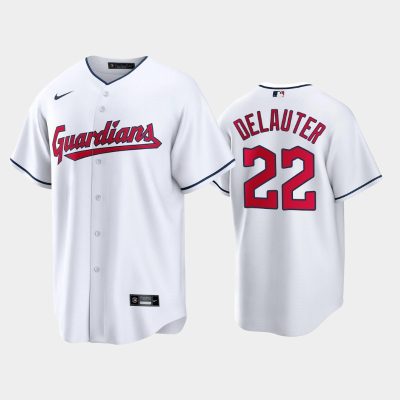 Men Chase DeLauter 2022 MLB Draft Cleveland Guardians White Home Replica Jersey