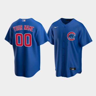 Men Chicago Cubs #00 Custom Royal Replica Alternate Jersey