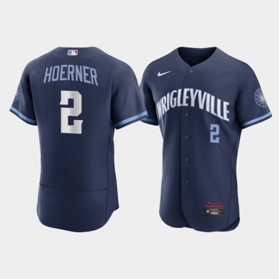 Men Chicago Cubs Nico Hoerner Navy 2021 City Connect Jersey