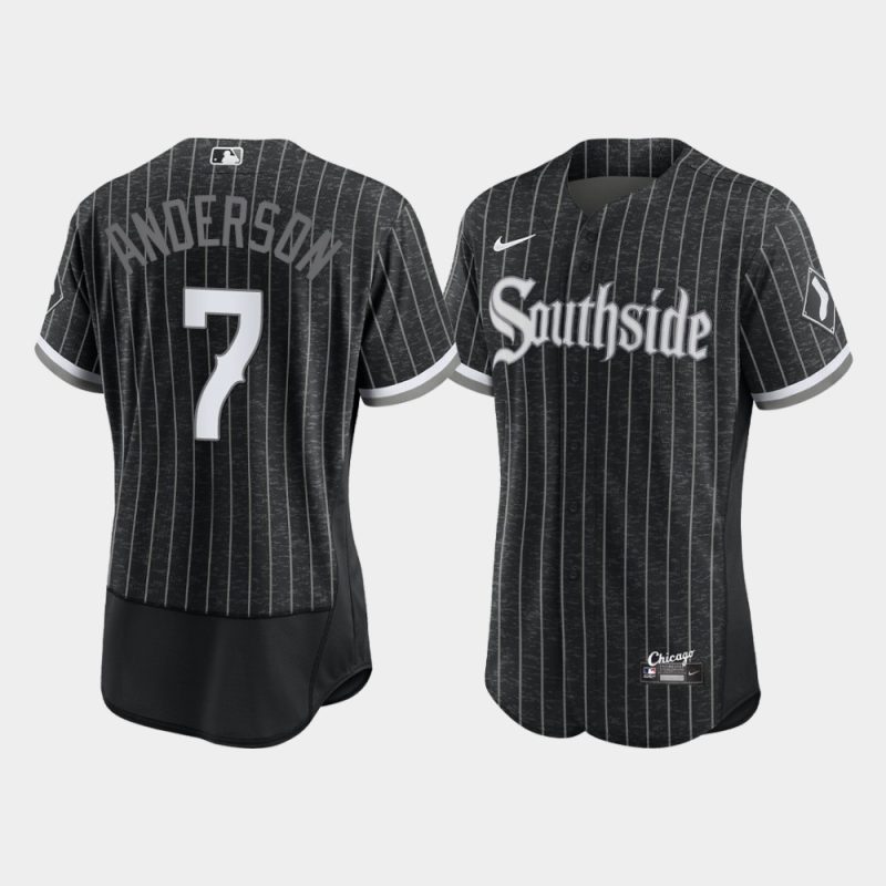 Men Chicago White Sox Tim Anderson Black 2021 City Connect Jersey