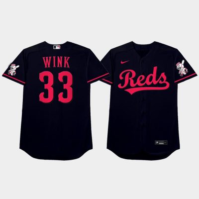 Men Cincinnati Reds #33 Jesse Winker 2021 MLB Players Weekend Nickname Navy Jersey