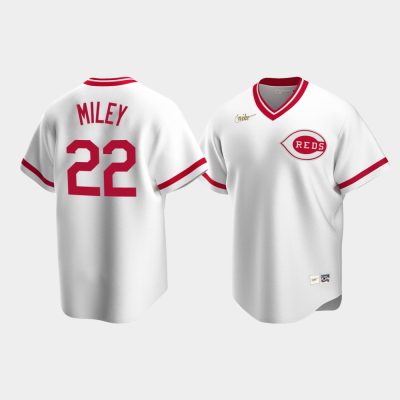 Men Cincinnati Reds Wade Miley White Cooperstown Collection Home 4th no-hitter Jersey