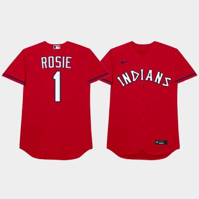 Men Cleveland Indians #1 Amed Rosario 2021 MLB Players Weekend Nickname Red Jersey