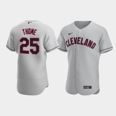 Men Cleveland Indians #25 Jim Thome Gray 2020 Road Jersey