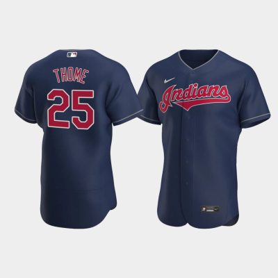 Men Cleveland Indians #25 Jim Thome Navy 2020 Alternate Jersey