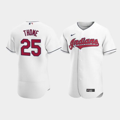 Men Cleveland Indians #25 Jim Thome White 2020 Home Jersey
