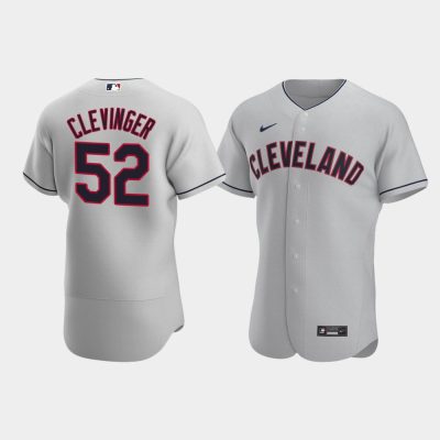 Men Cleveland Indians #52 Mike Clevinger Gray 2020 Road Jersey