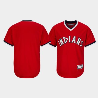 Men Cleveland Indians Red Cooperstown Collection Replica Big & Tall Jersey