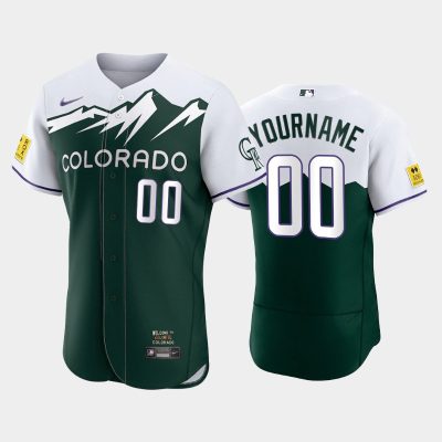 Men Colorado Rockies #00 Custom 2022 City Connect Green Jersey