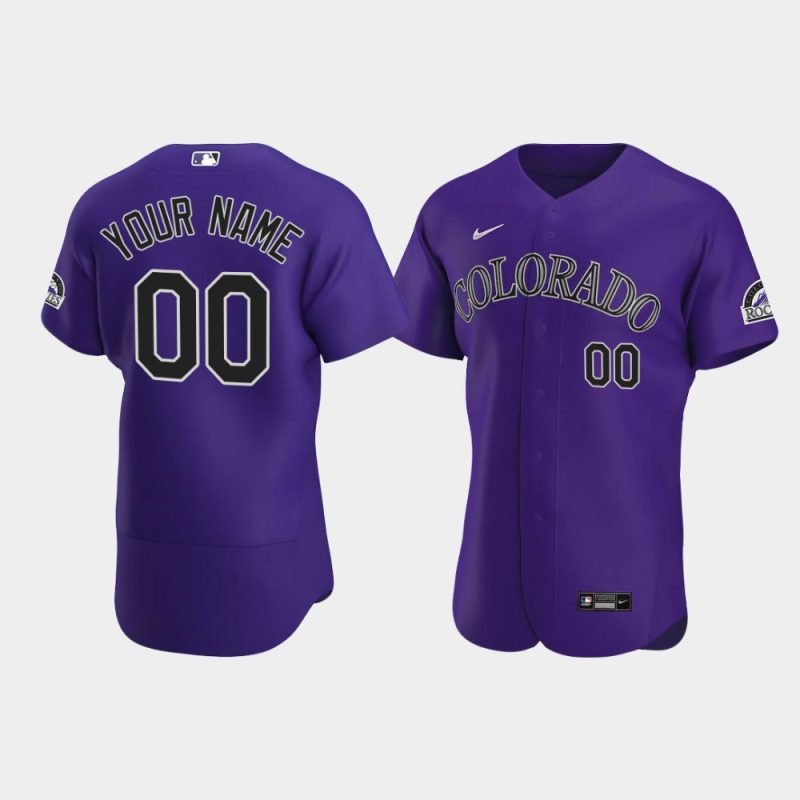 Men Colorado Rockies #00 Custom Purple 2020 Alternate Jersey