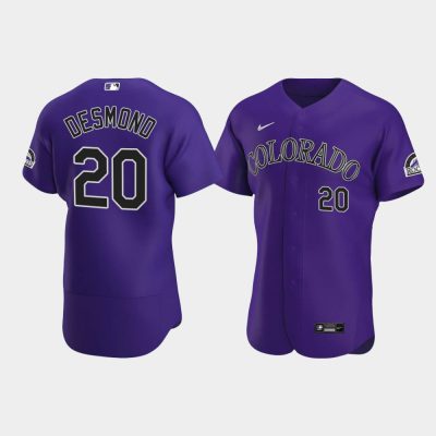 Men Colorado Rockies #20 Ian Desmond Purple 2020 Alternate Jersey